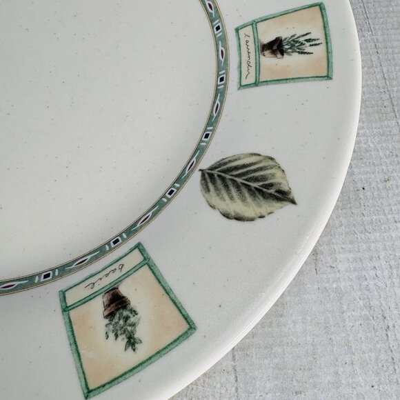 Pfaltzgraff NATUREWOOD Leaves Herbs Garden Tools Stoneware Dinner Plates Set 4 - Picture 16 of 16